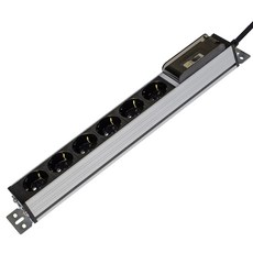 SURGIO 高容量鋁製安全延長線 6孔, 銀色, 3m, 1個