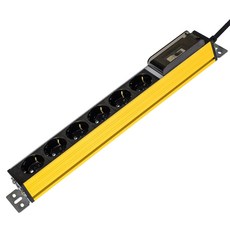 SURGIO 高容量鋁製安全延長線 6孔, 金色, 1.5m, 1個