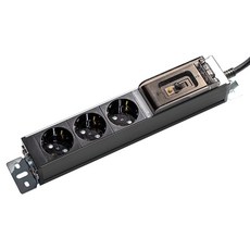 SURGIO 防漏電鋁製3孔延長線, 深灰色, 10m, 1個