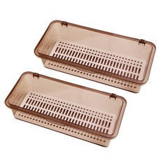 구디푸디 클리어 수저 케이스, 브라운, 2개