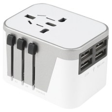 브라이튼 USB 4포트 해외 여행용 멀티 아답터 콘센트 BT304B, 화이트, 1개