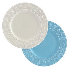 웨지우드 페스티비티 디너접시 2종 세트, 1세트, 접시 2p, 블루, 아이보리