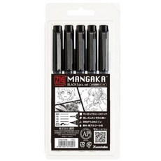 ZIG 卡通畫家 漫畫細字筆 5入組, 1個, 黑色