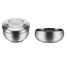 키친아트 황실 이중 옥식기 세트, 실버, 1세트, 공기 + 대접 + 공기뚜껑