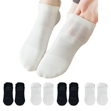 Sponion 零汗水 透氣涼爽 Air-Fit 涼感防滑 瑜珈 皮拉提斯 健身襪 4件組