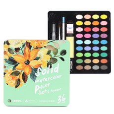 Maries Sina Art 固體水彩顏料鐵盒組, 36色, 12g