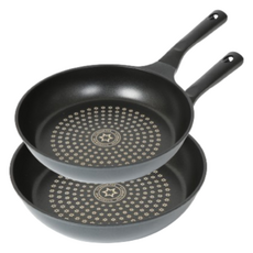 Chefcook 廚房鈦塗層平底鍋2件組, 黑色, 平底鍋 24cm + 平底鍋 28cm, 1套
