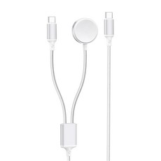 만렙 C타입 애플워치 충전 호환 60W 고속충전 케이블, 화이트, 1개, 1.2m