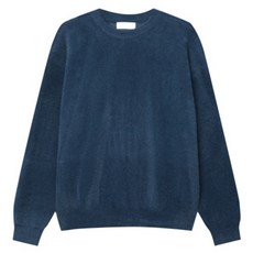 BIG EASY 男士寬鬆版安哥拉馬海毛圓領套頭針織衫