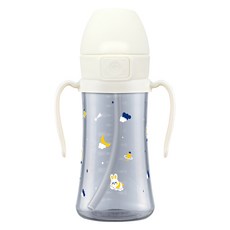 그로미미 유아용 PPSU 버니버스 빨대컵, 300ml, 1개, 화이트