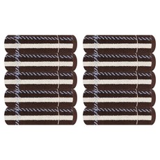 카운테스마라 CM 체크 리버스패턴 세면타올 200g 30수 면사, 10개, 브라운