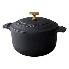 MARI STEIGER 電磁爐用鑄鐵Glam Pot雙耳鍋, 16cm, 黑金色, 1個