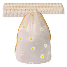 HANEE 半透明雛菊束口禮物包裝塑膠袋, 50個, 5號