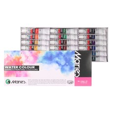 마리에스 시나아트 수채화물감, 12ml, 18색