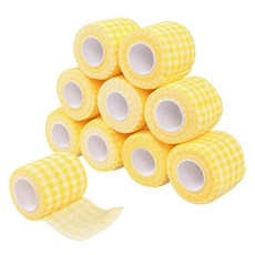 올치 반려동물 체크 노랑이 자가점착 신발 SH6831, 옐로우, 10개