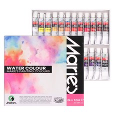 Maries 西娜藝術 水彩顏料, 24色, 12ml