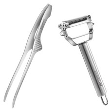 키친아트 스텐 조리도구 2p 세트, 1세트, 스탠드집게 + 멀티채칼