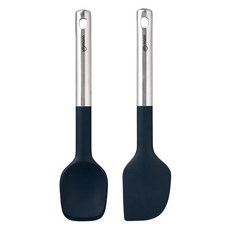 sillymann The Bold 矽膠廚具2件組, 1套, 料理匙 + 刮刀, 午夜藍