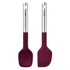 sillymann The Bold 矽膠廚具2件組, 1套, 料理匙 + 刮刀, 紅紫色