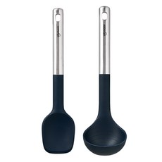 sillymann The Bold矽膠烹飪工具 2件組, 1套, 料理匙 + 湯勺, 午夜藍