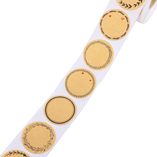 更整潔牛皮紙圓形圖案重點裝飾貼紙, 500入, 1個