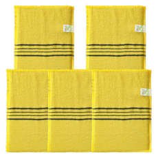 꾸지 고급 때밀이 이태리 타월, 옐로우, 5개, 1개입