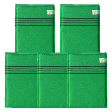 꾸지 고급 때밀이 이태리 타월, 그린, 5개, 1개입