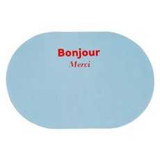 Musikine Bonjour 粉彩可水洗硅藻土腳踏墊, 藍色