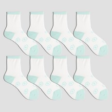 삭스팩토리 여성용 파스텔 플라워 중목 양말 8켤레