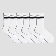 삭스팩토리 여성용 패션 3줄 골지 중목 양말 6켤레