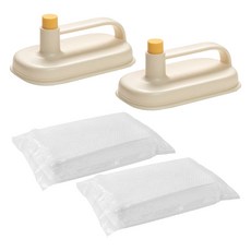 MONACO OLIVE 免觸碰手持拖把清潔器 黃色 + 專用清潔布 50片組, 2套