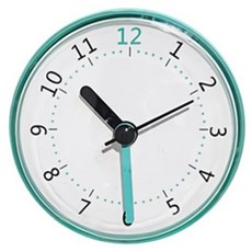 HICKIES 磁磚鏡面吸附式靜音分針重點生活防水浴室時鐘, 1個, 薄荷綠