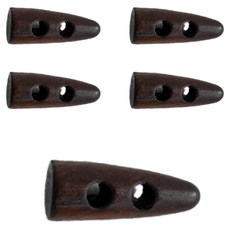 yarna 삼각뿔 떡볶이 단추 M 30 x 10 mm, 5개, 다크브라운