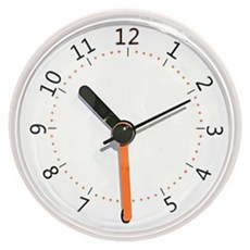 HICKIES 磁磚鏡面吸附式靜音分針重點生活防水浴室時鐘, 1個, 象牙白