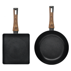 실바트 IH 인덕션 까리노 프라이팬 세트 2개, 블랙, 계란말이팬 24cm + 프라이팬 24cm, 1세트