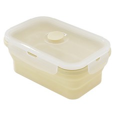lilive 스팀홀 실리콘 접이식 밀폐용기 크림바닐라, 1개, 500ml
