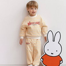 Miffy米菲兒童條紋字體上衣褲子套裝