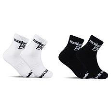 BOB GOLF 男性用反向氣墊中筒襪 2雙 BOB_201, 黑色, 白色, 1套