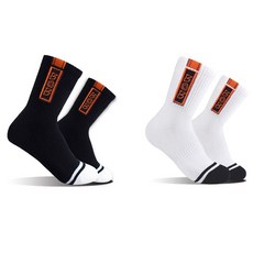 BOB 女性胸針氣墊中筒襪 2雙組 BOB-105, 黑色, 白色, 1套