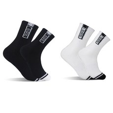 BOB 男士 Gallant 氣墊中筒襪 2雙組 BOB-202, 黑色, 白色, 1套