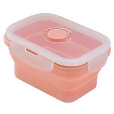 LILIVE 可折疊矽膠保鮮盒附透氣孔蓋 淺粉色, 350ml, 1個