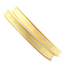 Inp 基本款格紋緞帶 10mm, 2個, 45m, 002 黃色