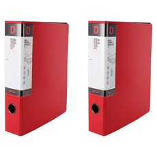 Youngoh 新材質D型環活頁夾 5cm 3孔, 紅色, 2個