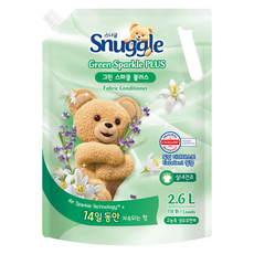 Snuggle 熊寶貝 14天持香室內晾衣型高濃縮衣物柔軟精補充裝 Green Sparkle Plus 2.6L, 1包