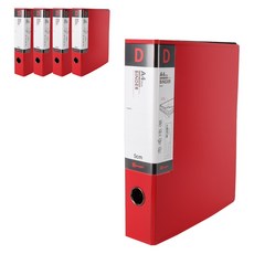 영오 신소재 D링 바인더 5cm, 레드, 5개