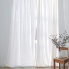 스코홈 순면 30수 해피 패브릭 가리개 커튼 2p + 압축봉 세트