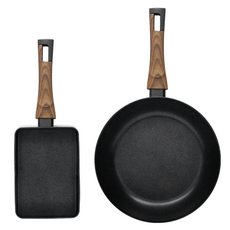 실바트 인덕션 까리노 프라이팬 세트 2개, 블랙, 계란말이팬 18cm + 프라이팬 24cm, 1세트