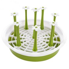 B2WIN 簡潔花形圓形8格杯架, 1個, 混色