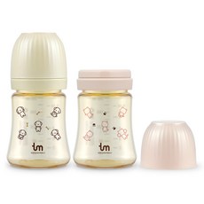 토비앤몰리 PPSU 트윈젖병 2종 세트, 바닐라 + 핑크, 180ml, 1세트