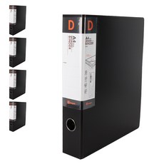영오 신소재 D링 바인더 A4 3cm, 5개, 블랙
